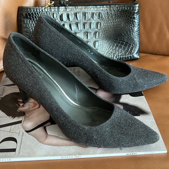 STUART WEITZMAN GREY WOOL LUXURY HEELS - Picture 8 of 8